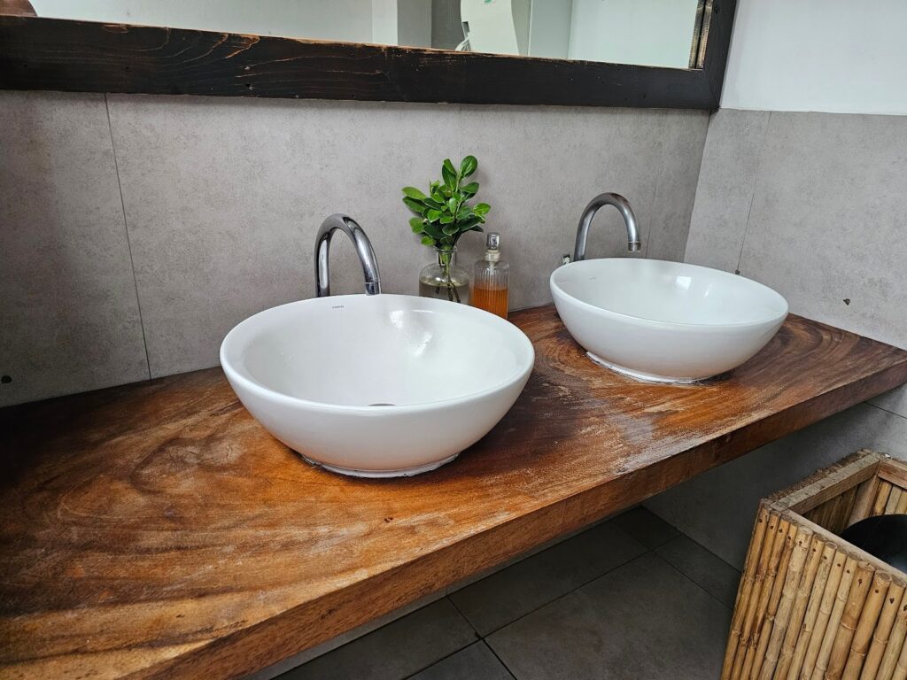 Natural Wood Bathroom Countertop