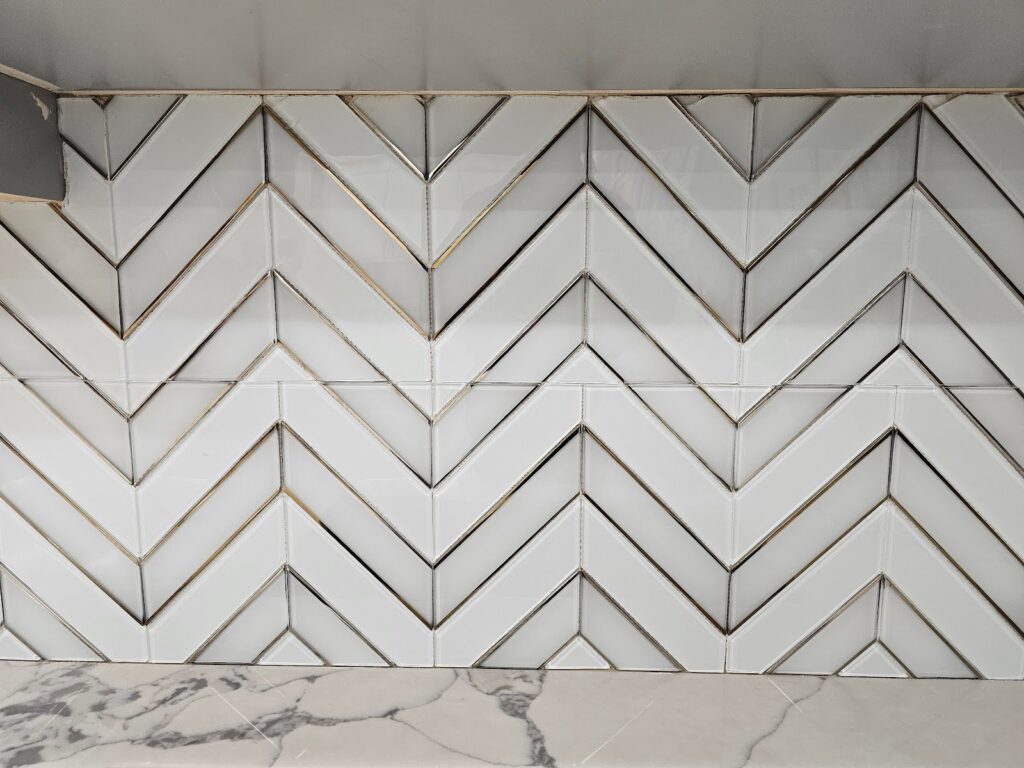 Herringbone Tile Kitchen Backsplash