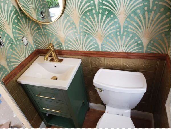 Modern bathroom remodel in Capitol Hill Washington DC rowhouse with glass shower