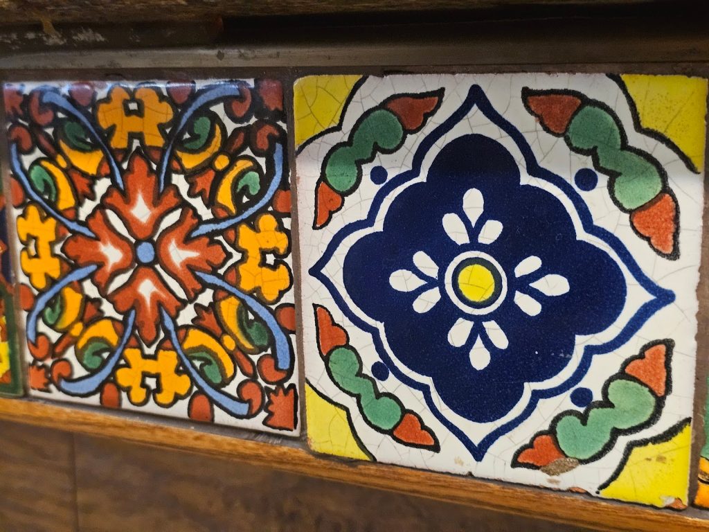 Varied square tiles in Washington DC bathroom wall design