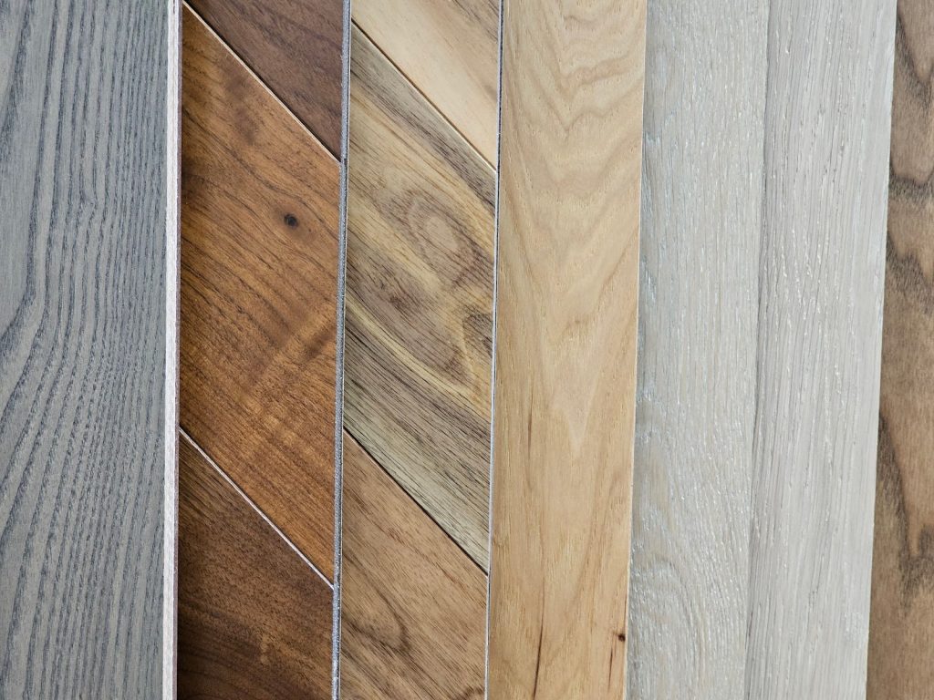 Close-up of realistic wood flooring texture in laminate design