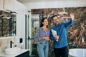Professional bathroom remodel in Potomac demonstrating proper layout and modern bathroom design