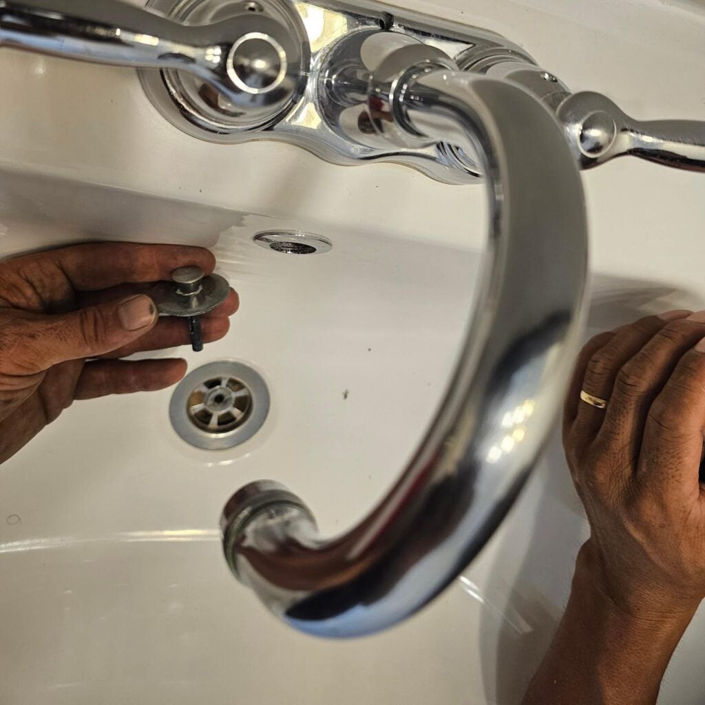 contractor reviewing kitchen renovation punchlist items after house flip