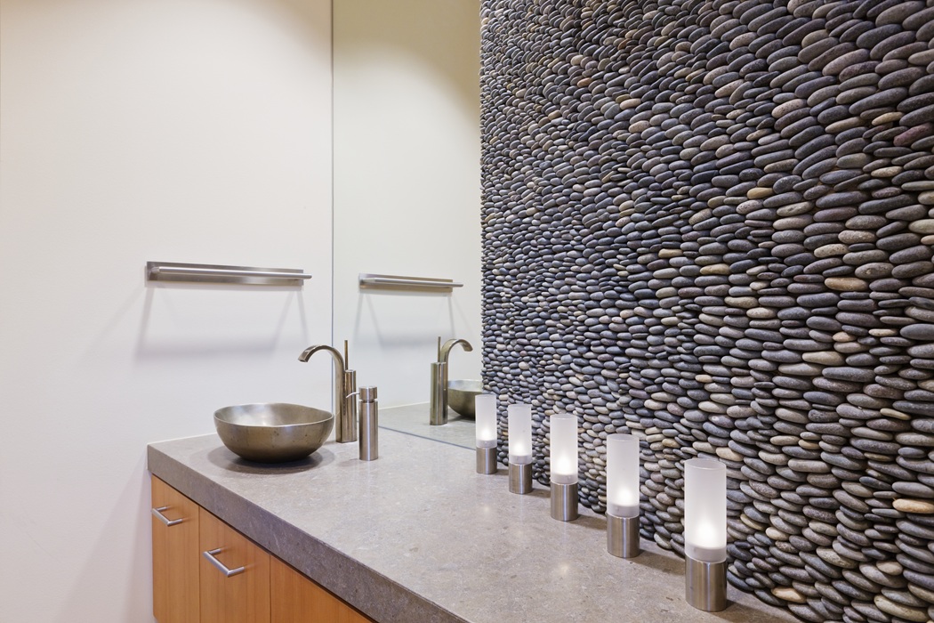 Durable bathroom tile and fixtures installed in a Washington DC home bathroom