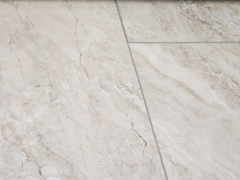 Contemporary kitchen featuring large format porcelain tile flooring in a Washington, DC home