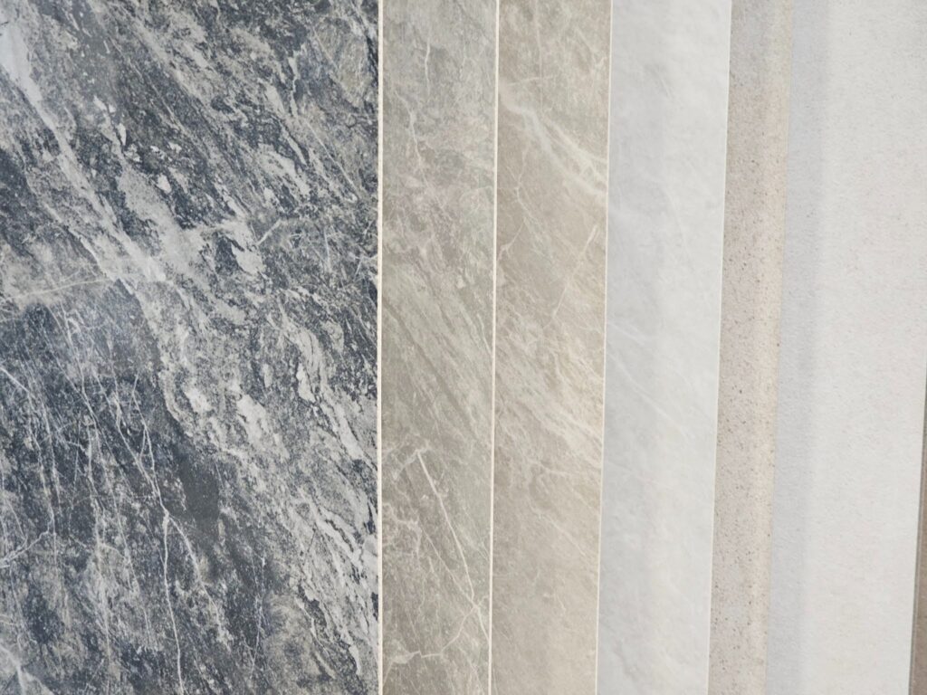 Premium large format porcelain tile finish for a luxury Washington, DC interior renovation by Infinity Design Solutions